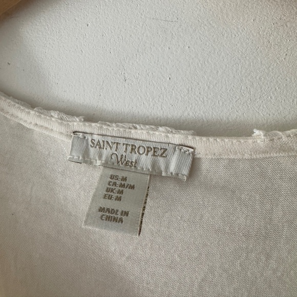 Saint Tropez White Floral Lace Sleeveless Blouse - Picture 4 of 4